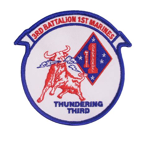 Marine Corps Patch: 3rd Battalion 1st Marines "Thundering Third" - col ...