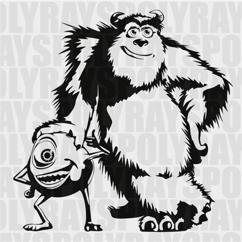 Monsters Inc Svg Sulley And Mike Eps Stencil Vector