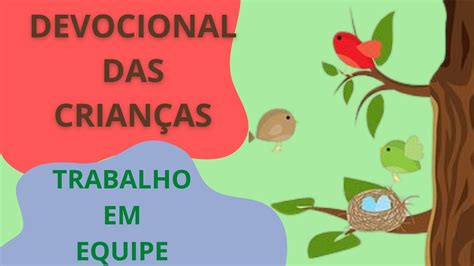 Trabalho em equipe Devocional das crianças pequeno curiosos 13 01