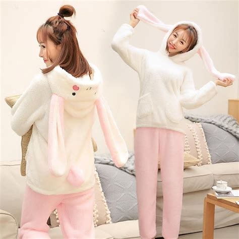 Kawaii Bunny Coral Velvet Pajamas Set S Pajama Set Outfit Sets