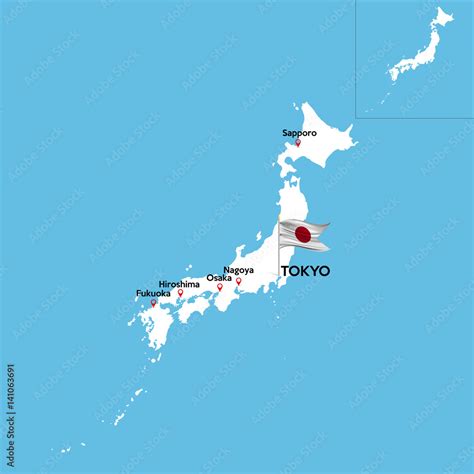 A Detailed Map Of Japan With Indexes Of Major Cities Of The Country