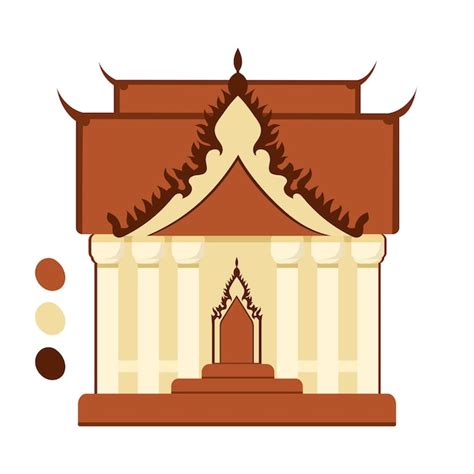 Premium Vector Buddhist Temple Colored Icon Palette Bright Building