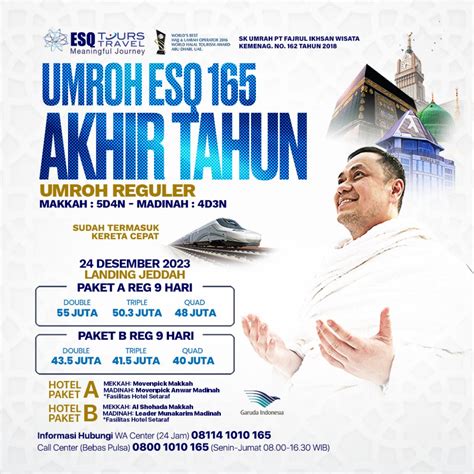 Biaya Paket Umroh Reguler ESQ 2023 ESQ Tours