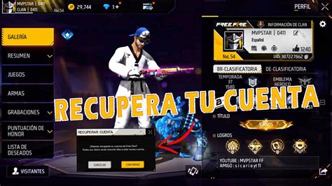 COMO RECUPERAR CUENTAS DE FREE FIRE 2024 FACIL Y RAPIDO Mvpstar Ff