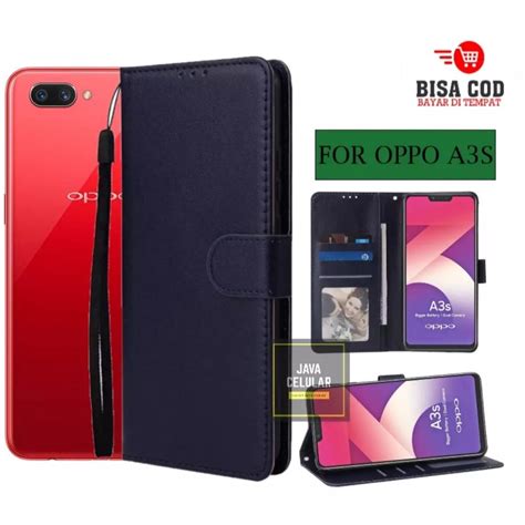 Jual Leather Flip Cover Oppo A3s Wallet Case Kulit Casing Flip Cover Case Wallet Leather