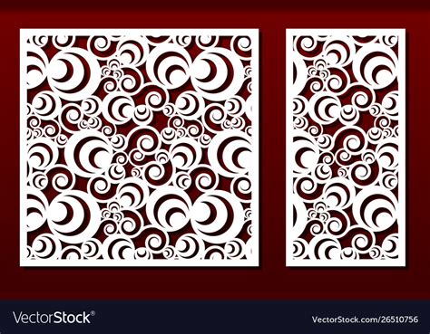 Laser Cut Panels Stencil For Fretwork Paper Art Vector Image