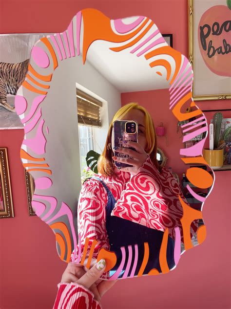 Funky Mirrors Retro Mirror Painted Mirrors Mirror Vinyl Diy Mirror