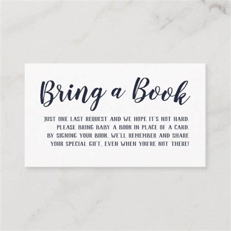 Bring A Book Baby Shower Card