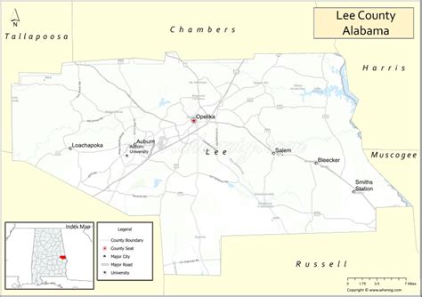 Map Of Lee County Alabama Showing Cities Highways Important Places