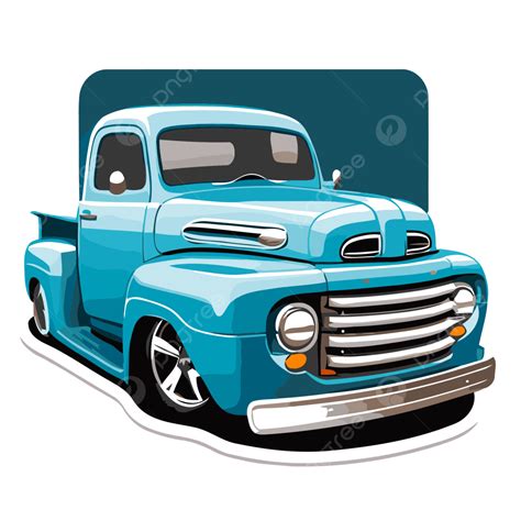 Vintage Ford Pick Up Truck Sticker Vector Clipart Truck Clipart