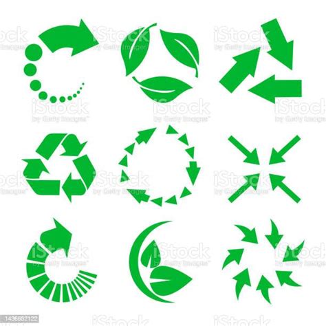 Vector Recycle Signs On White Stock Illustration Download Image Now Arrow Symbol Cycle