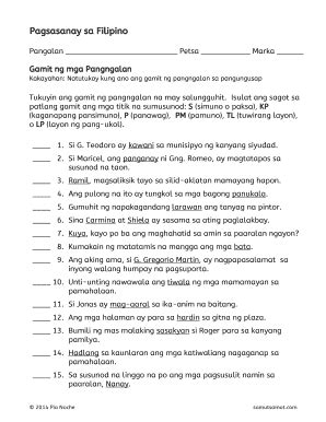 Wastong Gamit Ng Mga Salita Quiz Paggamit Pasan