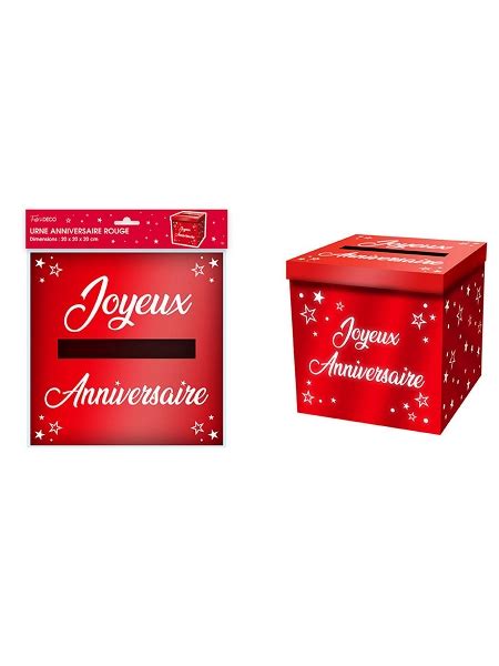 Urne Joyeux Anniversaire Rouge Hyperfetes