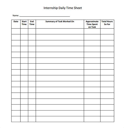 Printable Daily Time Sheets Template Business Psd Excel Free Sample 12864 | Hot Sex Picture