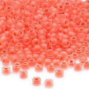 Seed Bead Dyna Mites Glass Translucent Matte Inside Color Tangerine