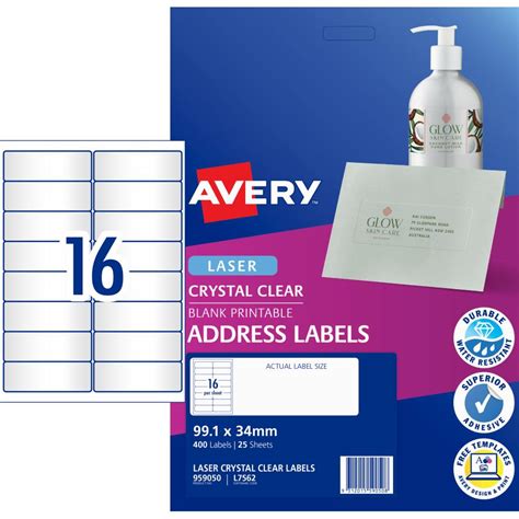 Avery Crystal Clear Address Labels For Laser Printers X