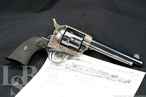 Colt 1st Gen Single Action Army Saa 5 5″ 38 Revolver And Letter 1907 Candr Lock Stock And Barrel