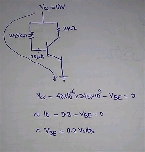 In A Common Emitter Transistor Circuit The Base Current Is 40 Mu A