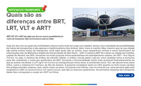 Boletim do Transporte Quais são as diferenças entre BRT LRT VLT e