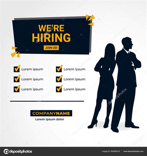 Hiring Job Vacancy Vector Illustration Job Vacancy Background Flat