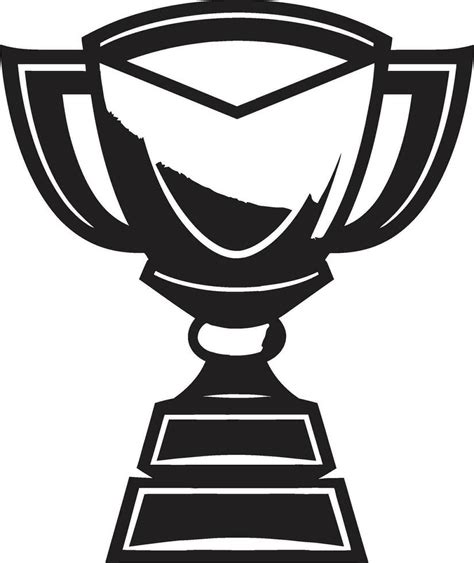 Symbol of Champions Glory Trophy Vector Icon Success in Monochrome Excellence Emblematic Trophy ...