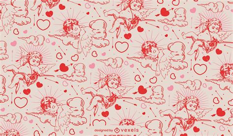 Valentines Day Holiday Cupid Pattern Design Vector Download