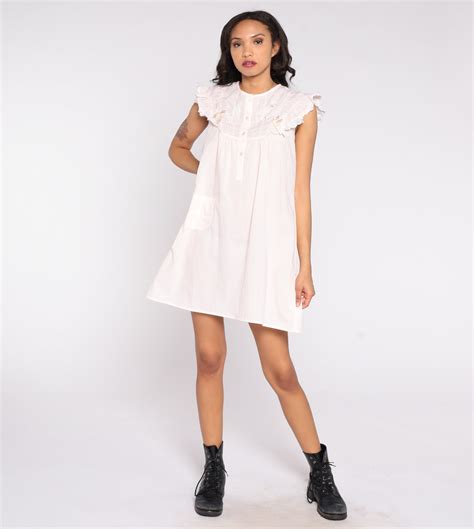 Ruffled Nightgown Y2K Lingerie Mini Dress Pastel Pink Nightie Etsy