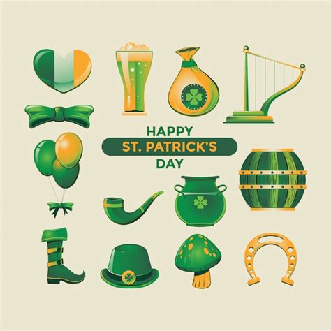 Premium Vector Happy St Patricks Day Vector Symbols