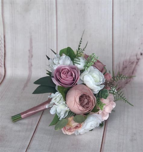 Wedding Bouquet Dusty Rose Bridal Bouquet Blush Wedding Etsy