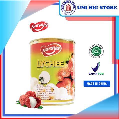 Jual Naraya Lychee In Syrup Gr Buah Leci Kaleng Dalam Sirup