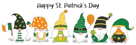 Gnomes Irlandais De La Saint patrick Avec Trèfle Pour La Bonne Chance