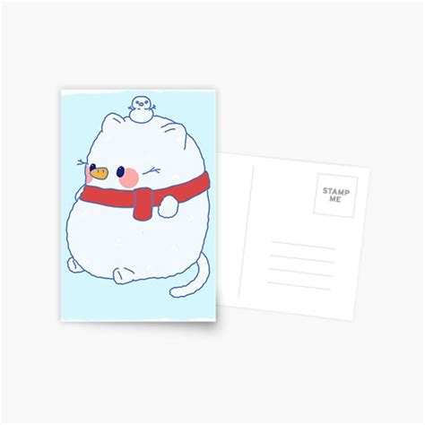 Cute Kawaii Chubby Chonky Christmas Cat 6 Postcard For Sale By