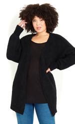 Evans Black Teddy Longline Cardigan Evans