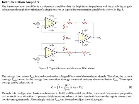 Solved Instrumentation Amplifier The Instrumentation Chegg