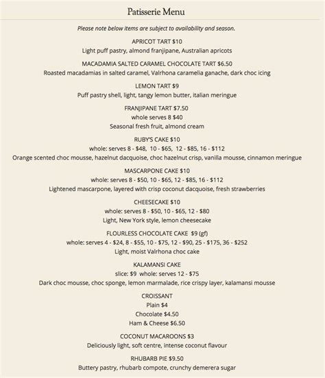 Lorraines Patisserie Menu Urbanspoonzomato