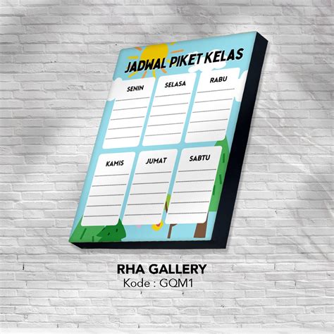 Jual Rha Gallery Papan Tulis Kayu Sekolah Jadwal Piket Kelas Siswa