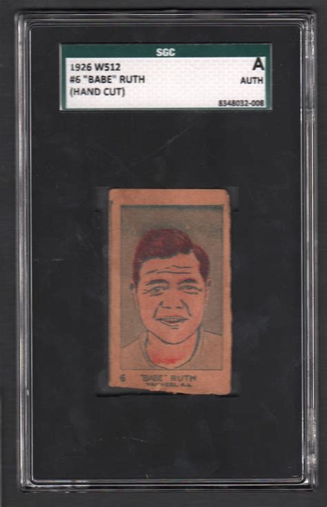 1926 W512 Babe Ruth Hand Cut SGC AUTHENTIC