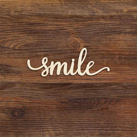 10pcs Smile Wood Sign Multiple Sizes Laser Cut Unfinished Wood Cutout