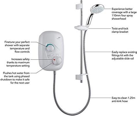 Triton As2000xt Thermostatic Power Shower White Chrome Aquasensation