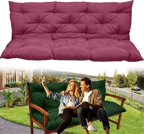 Buy Outdoor Bench Cushions Garden Swing Seat Cushions With Backrest 2