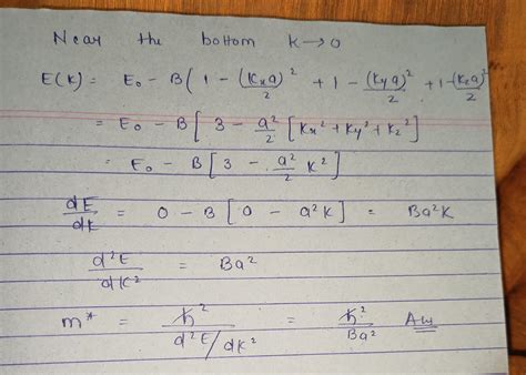 Q19 The Energy Of An Electron In A Band As A Function Of Its Wave Vector K Is Given