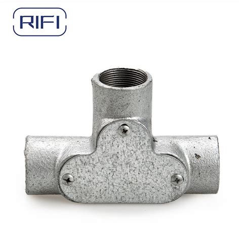 Galvanised Threaded Gi Conduit Fittings Mm Inspection Tee Malleable Iron