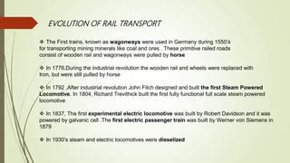 Evolution Of Rail Transport In India Ppt