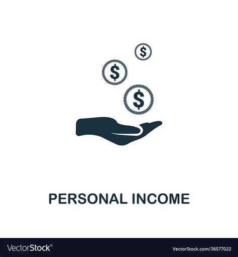 Personal income icon line style design from Vector Image