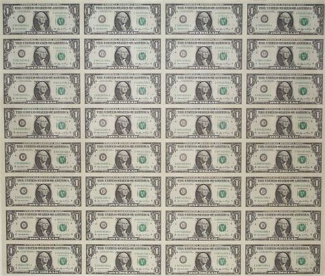 Dollar Bills Printable Sheet