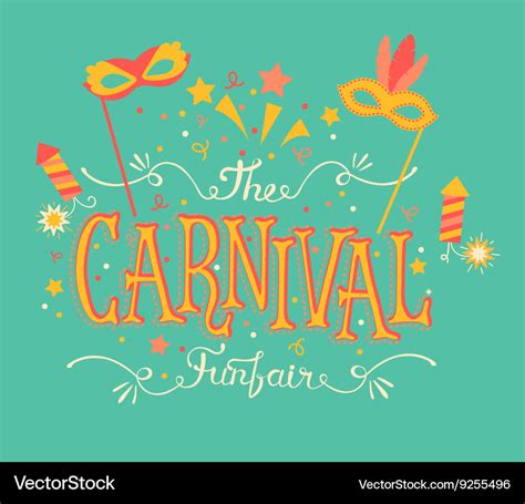 Carnival Funfair And Fireworks Royalty Free Vector Image