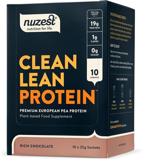 Vegan Protein Powders By Nuzest Clean Lean Protein Rich Chocolate Plant Based Pea Protein