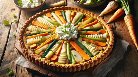 Recette de Printemps Tarte Rustique aux Légumes Racines et Chèvre