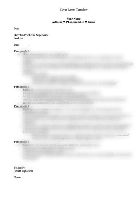 Practicum Cover Letter Guidelines And Outline Etsy