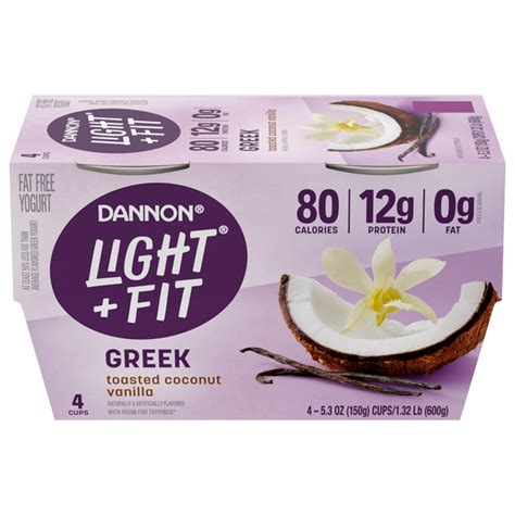 Save On Dannon Light Fit Fat Free Toasted Coconut Vanilla Greek